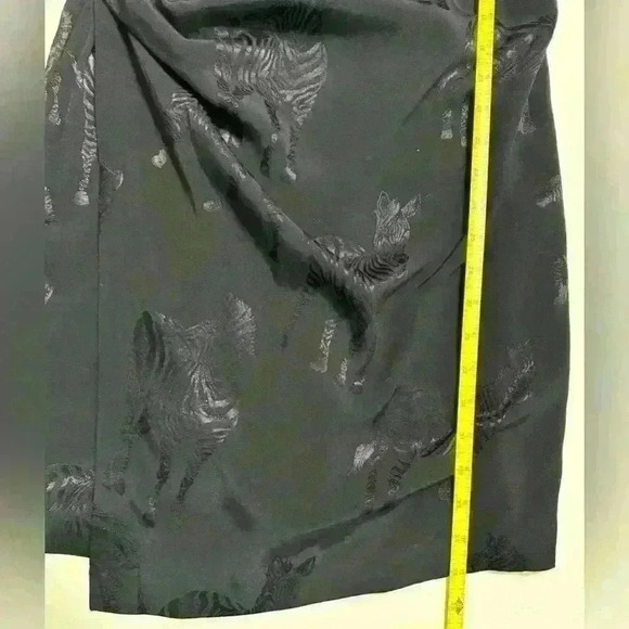 ZARA Women’s Large Zebra BLACK STRAPPY MINI DRESS RUCHED SIDE IRRIDESCENT ZEBRAS - Picture 9 of 12